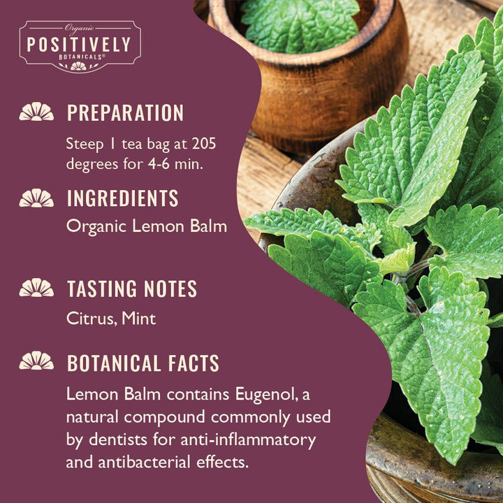 Organic Lemon Balm - Botanical Tea Bags