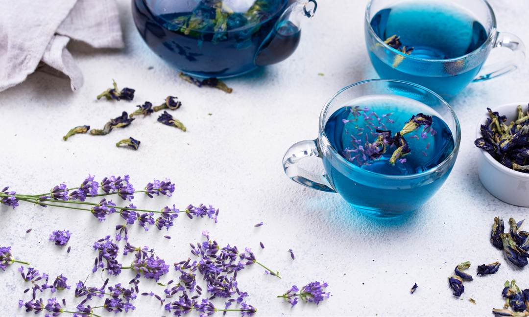 Lavender, and Butterfly Pea Flower and Blue Tea
