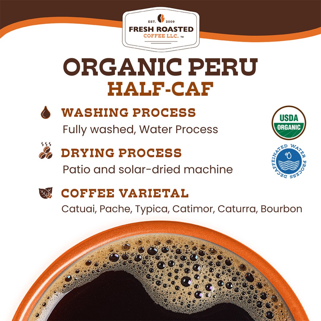Organic Peru Water-Processed Half Caf - Classic Coffee Pods