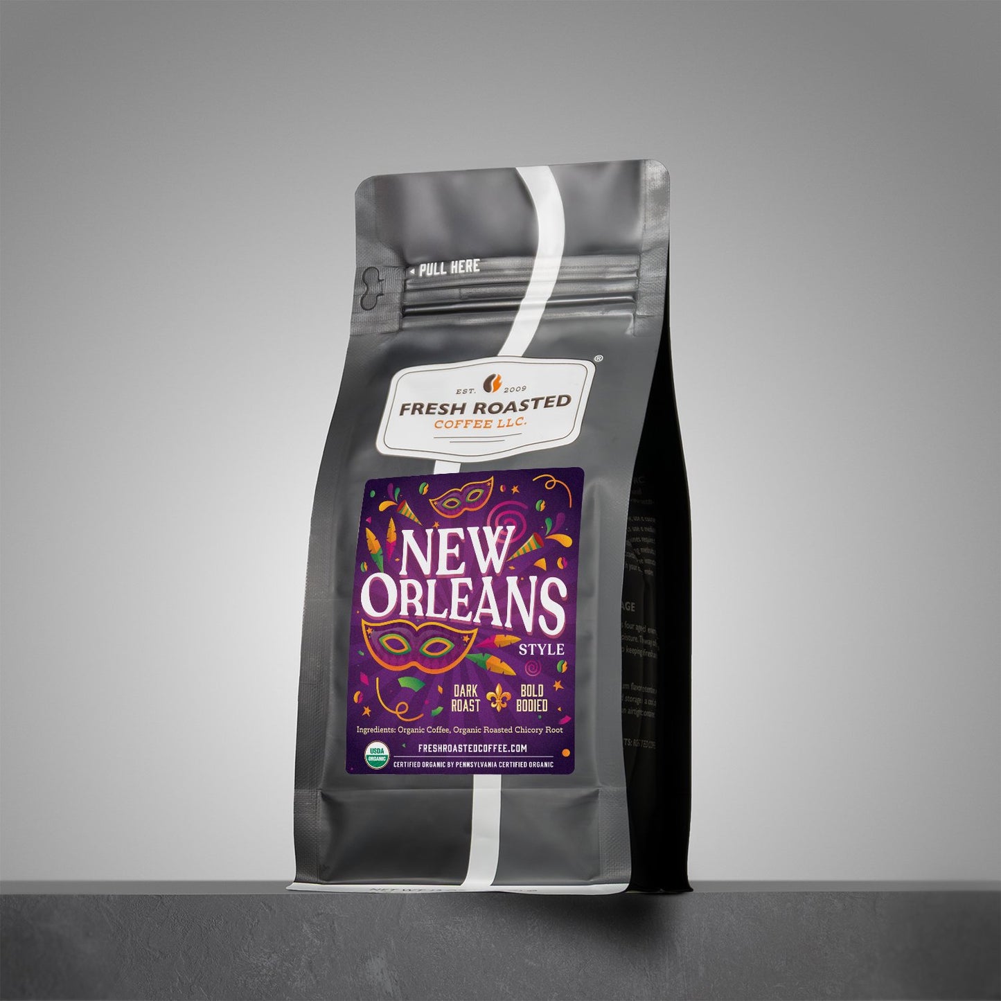 Organic New Orleans Style Artisan Blend with Chicory - Roasted Coffee