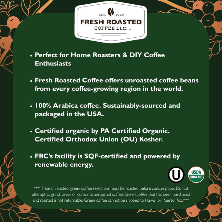 Organic Colombian - Unroasted Coffee
