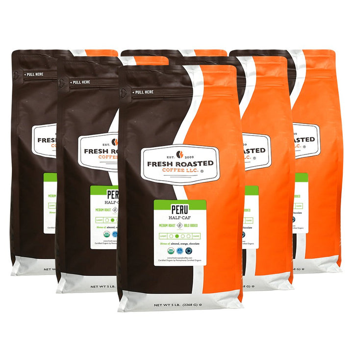 Organic Peru Water-Processed Half Caf - Roasted Coffee