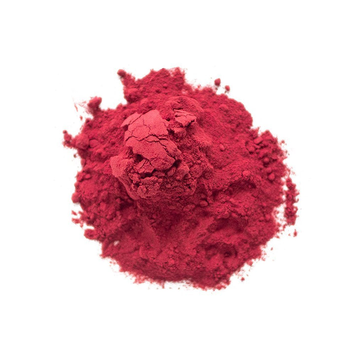 Positively Botanicals Organic Beet Root powder, finely ground herbal supplement with rich red color.